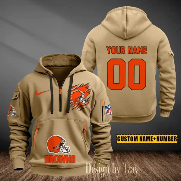 Cleveland Browns Heavy Fleece Pullover Hoodie AZHEAVYHD429 - Image 3