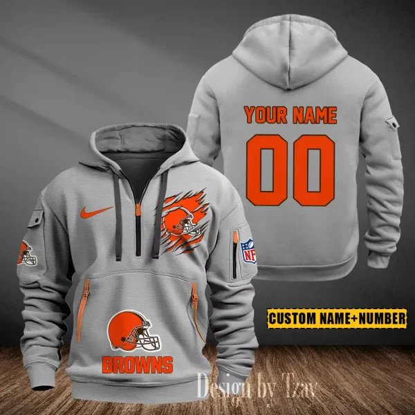 Cleveland Browns Heavy Fleece Pullover Hoodie AZHEAVYHD429 - Image 4
