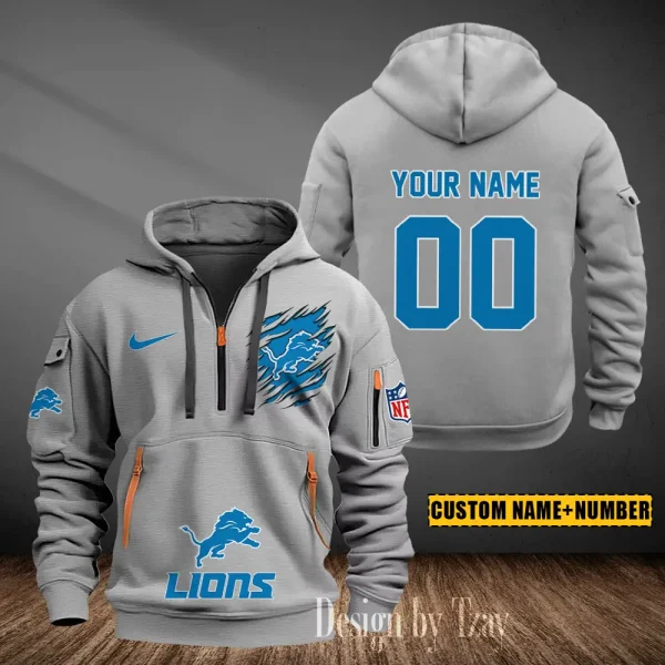 Detroit Lions Heavy Fleece Pullover Hoodie AZHEAVYHD432 - Image 2