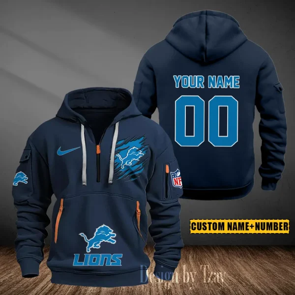 Detroit Lions Heavy Fleece Pullover Hoodie AZHEAVYHD432