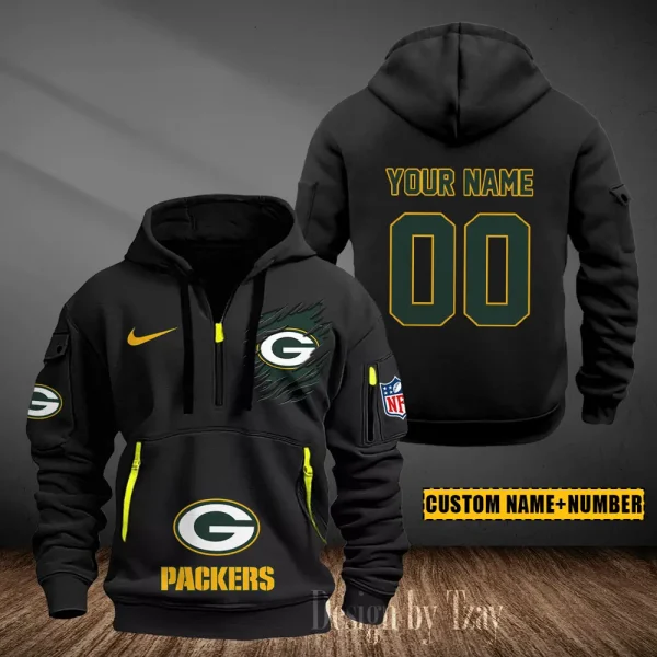Green Bay Packers Heavy Fleece Pullover Hoodie AZHEAVYHD433 - Image 2