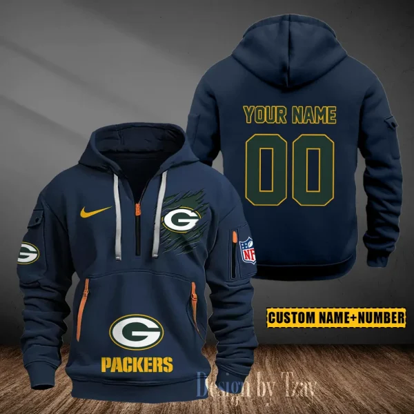 Green Bay Packers Heavy Fleece Pullover Hoodie AZHEAVYHD433 - Image 3