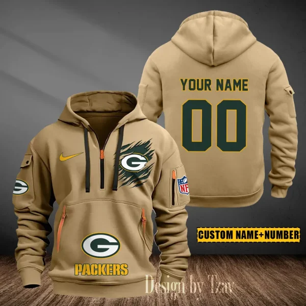 Green Bay Packers Heavy Fleece Pullover Hoodie AZHEAVYHD433 - Image 4