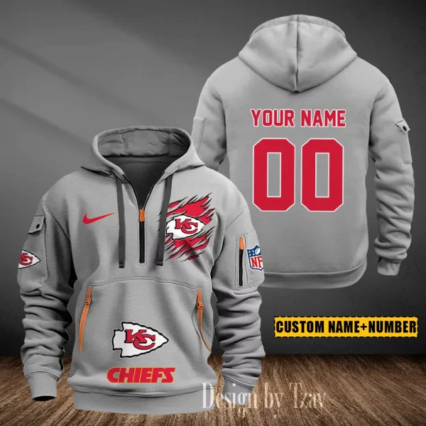 Kansas City Chiefs Heavy Fleece Pullover Hoodie AZHEAVYHD437