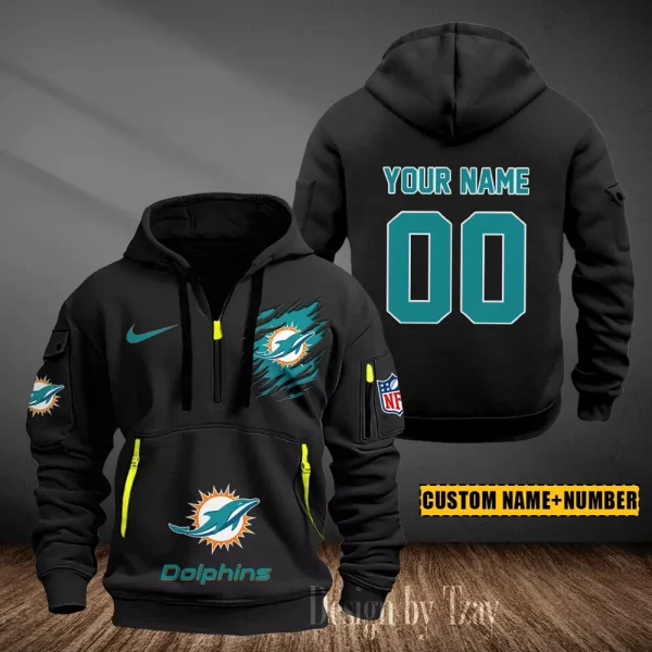 Miami Dolphins Heavy Fleece Pullover Hoodie AZHEAVYHD441