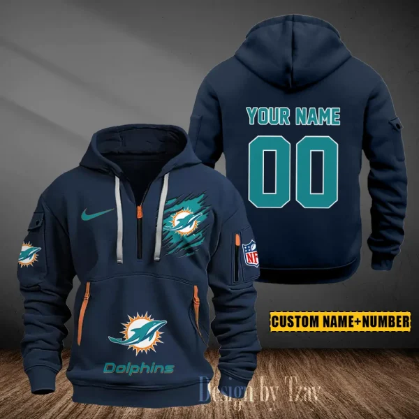 Miami Dolphins Heavy Fleece Pullover Hoodie AZHEAVYHD441 - Image 2
