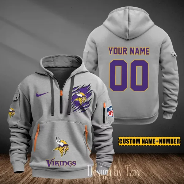 Minnesota Vikings Heavy Fleece Pullover Hoodie AZHEAVYHD442 - Image 2