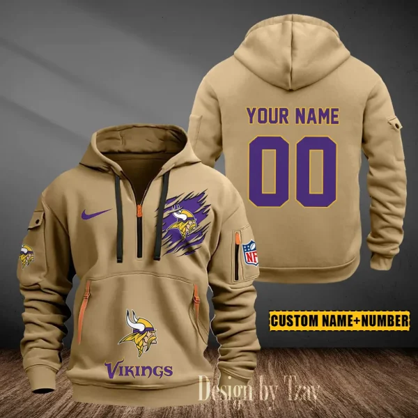 Minnesota Vikings Heavy Fleece Pullover Hoodie AZHEAVYHD442