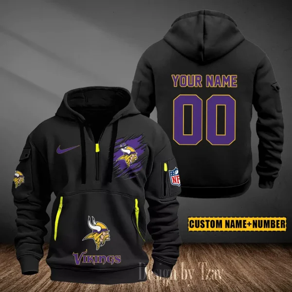Minnesota Vikings Heavy Fleece Pullover Hoodie AZHEAVYHD442 - Image 3
