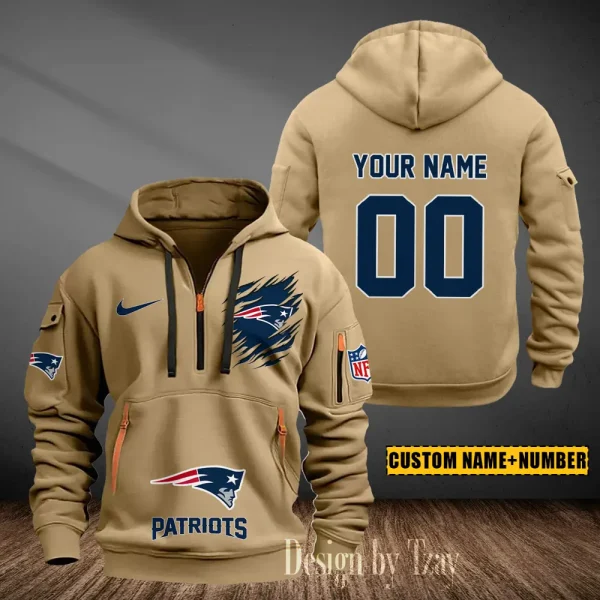 New England Patriots Heavy Fleece Pullover Hoodie AZHEAVYHD443 - Image 4