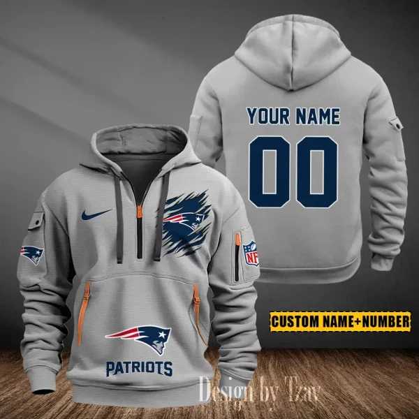 New England Patriots Heavy Fleece Pullover Hoodie AZHEAVYHD443 - Image 3