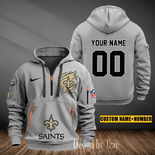 New Orleans Saints Heavy Fleece Pullover Hoodie AZHEAVYHD444 - Image 3