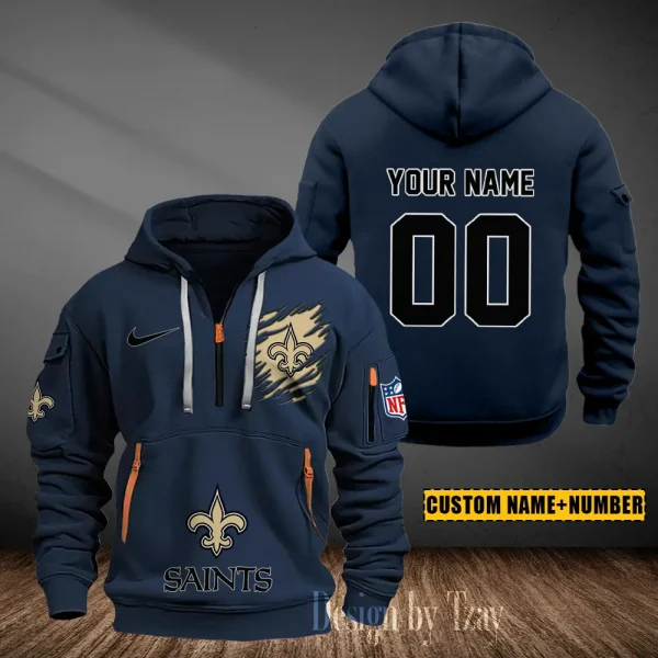New Orleans Saints Heavy Fleece Pullover Hoodie AZHEAVYHD444 - Image 4