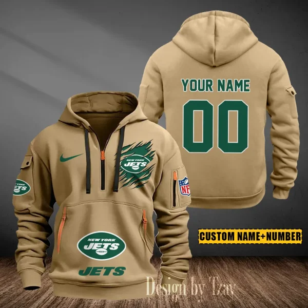 New York Jets Heavy Fleece Pullover Hoodie AZHEAVYHD446 - Image 2