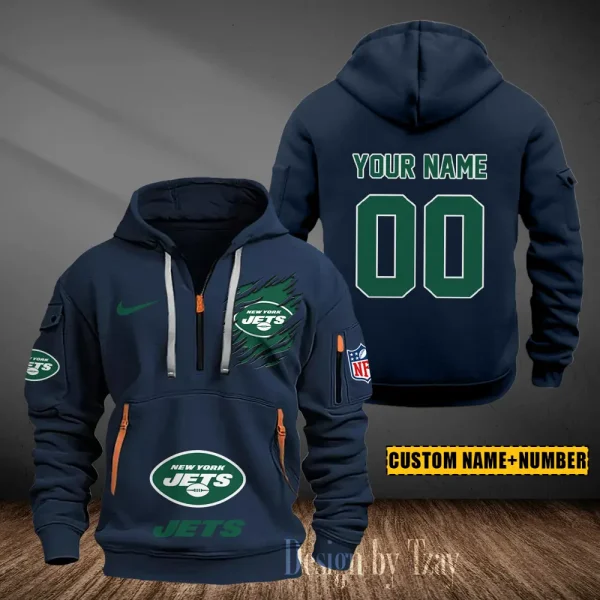 New York Jets Heavy Fleece Pullover Hoodie AZHEAVYHD446 - Image 3