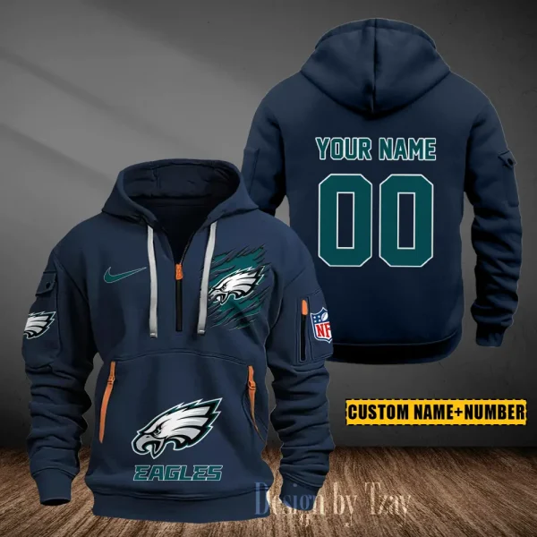 Philadelphia Eagles Heavy Fleece Pullover Hoodie AZHEAVYHD447 - Image 3
