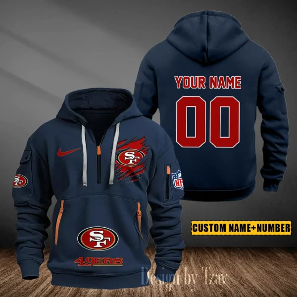 San Francisco 49ers Heavy Fleece Pullover Hoodie AZHEAVYHD449 - Image 3
