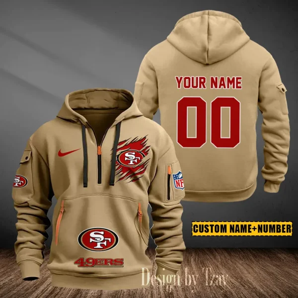 San Francisco 49ers Heavy Fleece Pullover Hoodie AZHEAVYHD449 - Image 4
