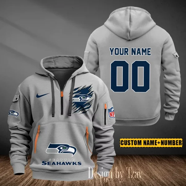 Seattle Seahawks Heavy Fleece Pullover Hoodie AZHEAVYHD450 - Image 2