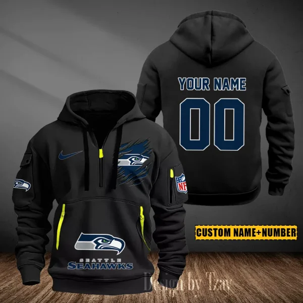 Seattle Seahawks Heavy Fleece Pullover Hoodie AZHEAVYHD450 - Image 4
