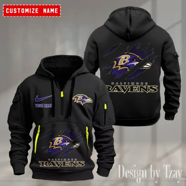 Baltimore Ravens Heavy Fleece Pullover Hoodie AZHEAVYHD456