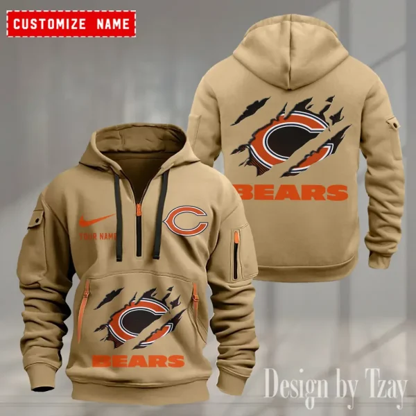Chicago Bears Heavy Fleece Pullover Hoodie AZHEAVYHD459 - Image 4