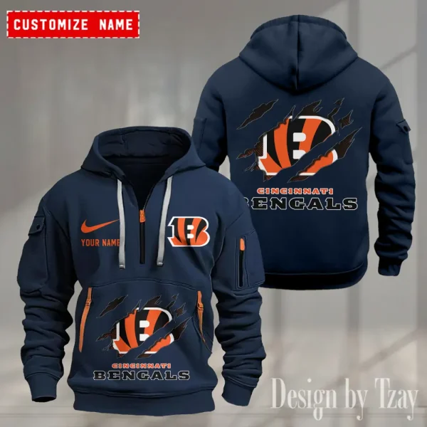 Cincinnati Bengals Heavy Fleece Pullover Hoodie AZHEAVYHD460 - Image 3