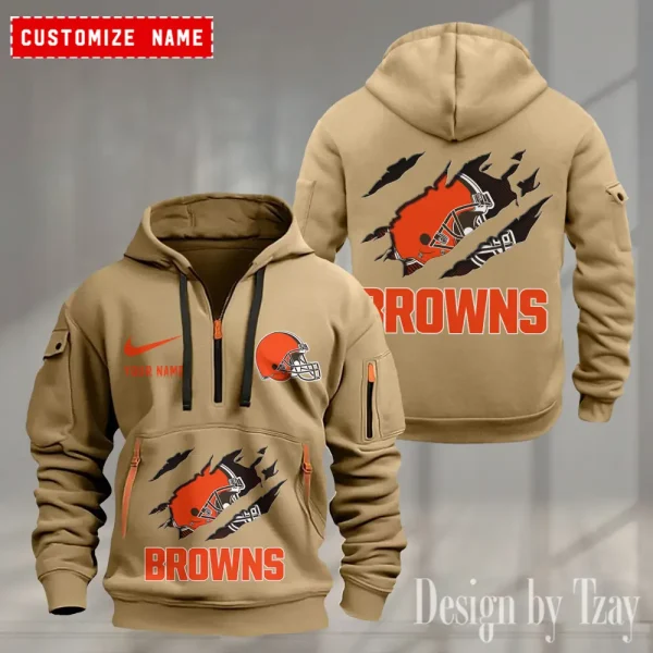 Cleveland Browns Heavy Fleece Pullover Hoodie AZHEAVYHD461