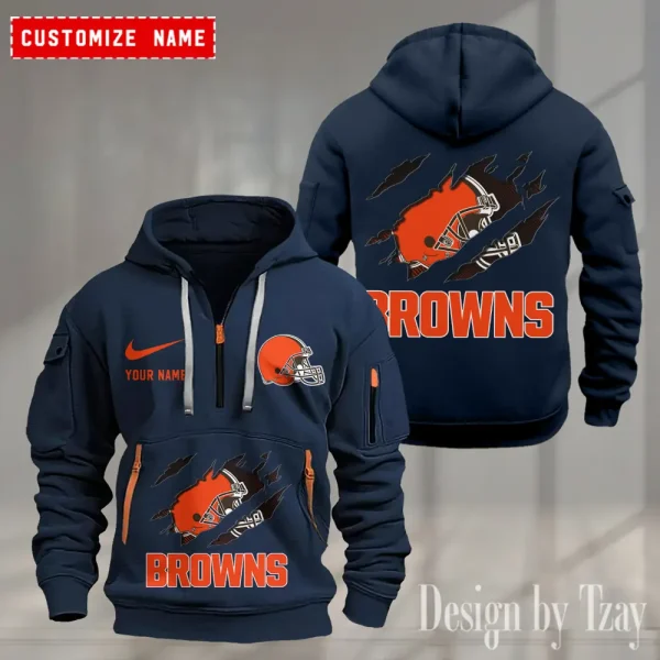 Cleveland Browns Heavy Fleece Pullover Hoodie AZHEAVYHD461 - Image 2