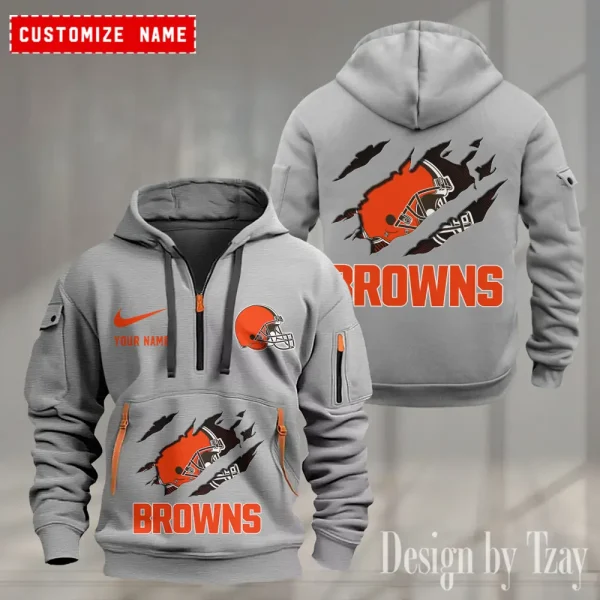 Cleveland Browns Heavy Fleece Pullover Hoodie AZHEAVYHD461 - Image 3