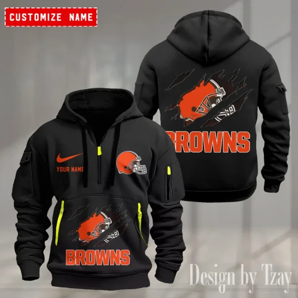 Cleveland Browns Heavy Fleece Pullover Hoodie AZHEAVYHD461 - Image 4