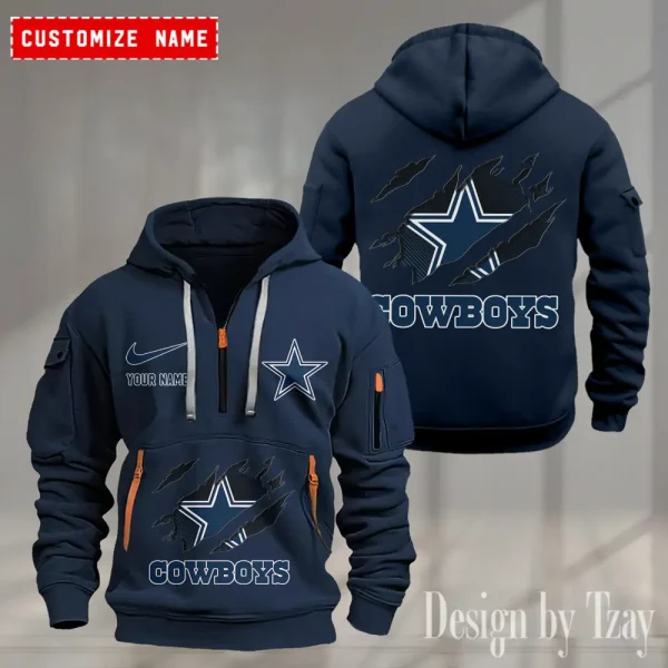 Dallas Cowboys Heavy Fleece Pullover Hoodie AZHEAVYHD494 - Image 2