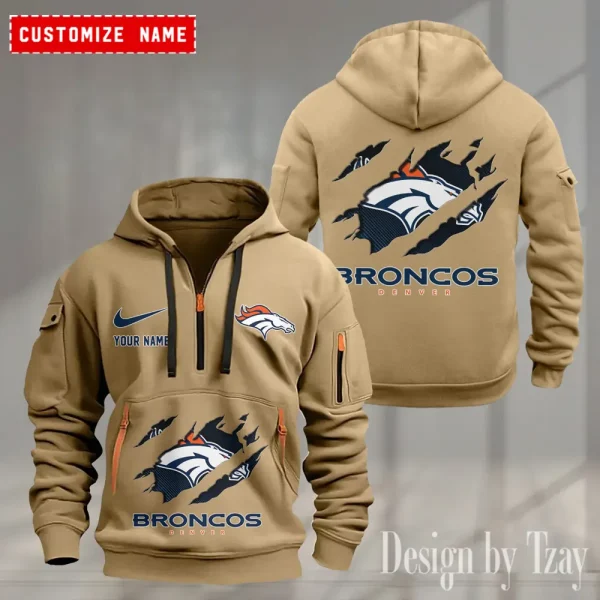 Denver Broncos Heavy Fleece Pullover Hoodie AZHEAVYHD495
