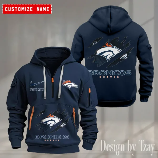 Denver Broncos Heavy Fleece Pullover Hoodie AZHEAVYHD495 - Image 3