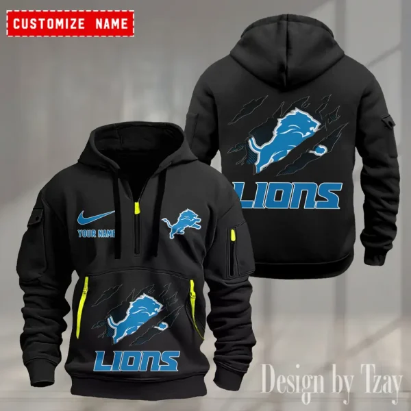 Detroit Lions Heavy Fleece Pullover Hoodie AZHEAVYHD496