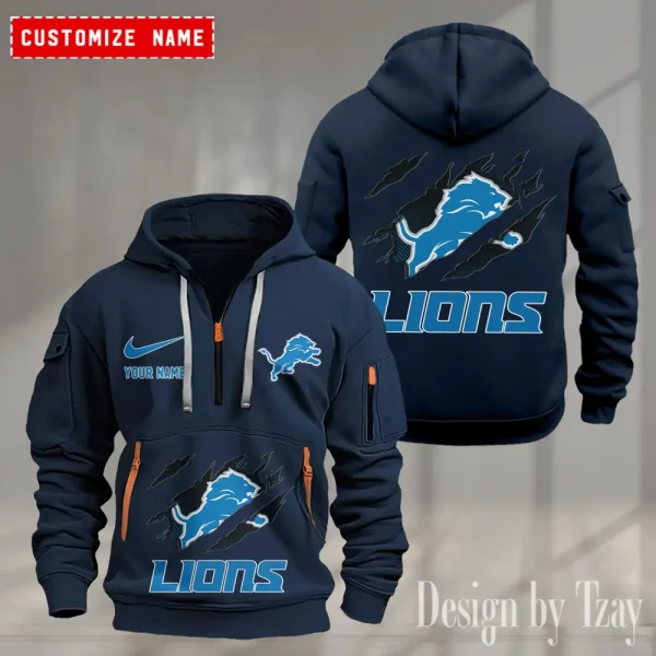 Detroit Lions Heavy Fleece Pullover Hoodie AZHEAVYHD496 - Image 2