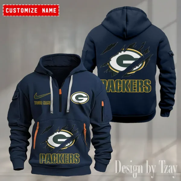 Green Bay Packers Heavy Fleece Pullover Hoodie AZHEAVYHD497 - Image 2