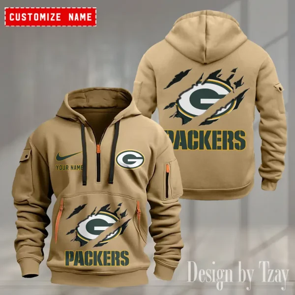 Green Bay Packers Heavy Fleece Pullover Hoodie AZHEAVYHD497 - Image 3