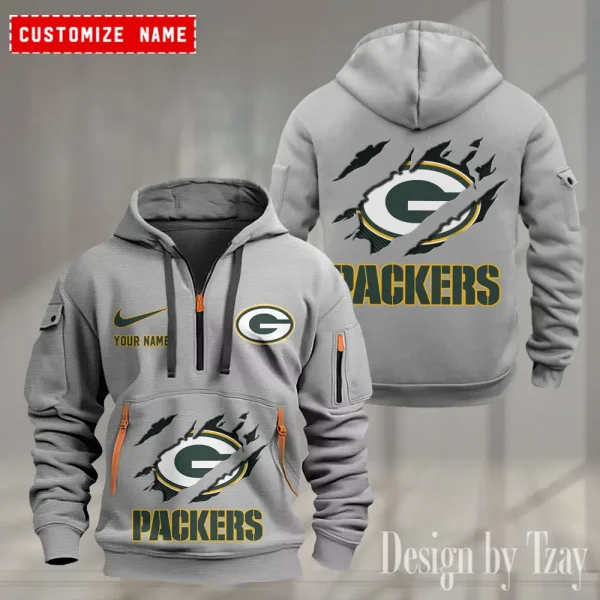 Green Bay Packers Heavy Fleece Pullover Hoodie AZHEAVYHD497 - Image 4