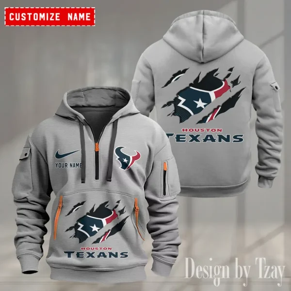 Houston Texans Heavy Fleece Pullover Hoodie AZHEAVYHD498 - Image 4