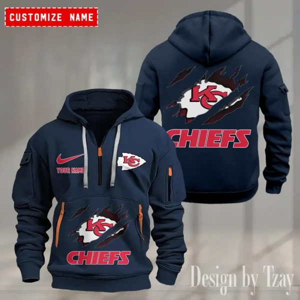 Kansas City Chiefs Heavy Fleece Pullover Hoodie AZHEAVYHD501 - Image 2