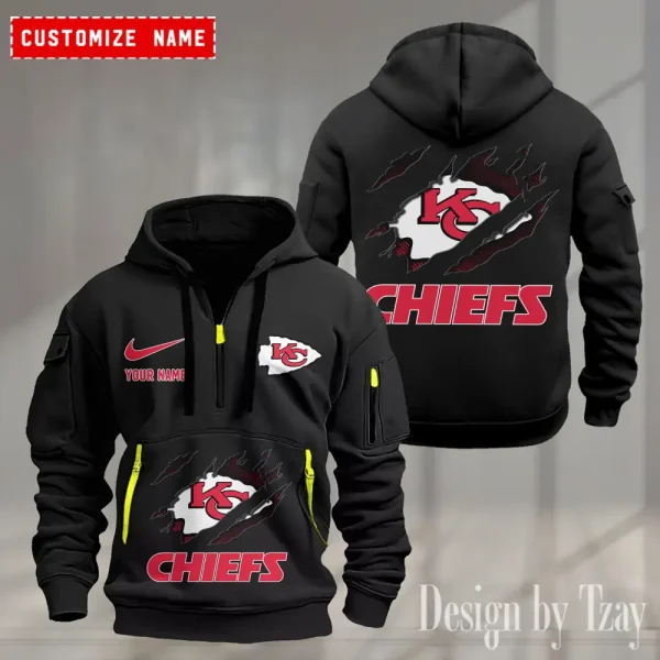 Kansas City Chiefs Heavy Fleece Pullover Hoodie AZHEAVYHD501 - Image 3