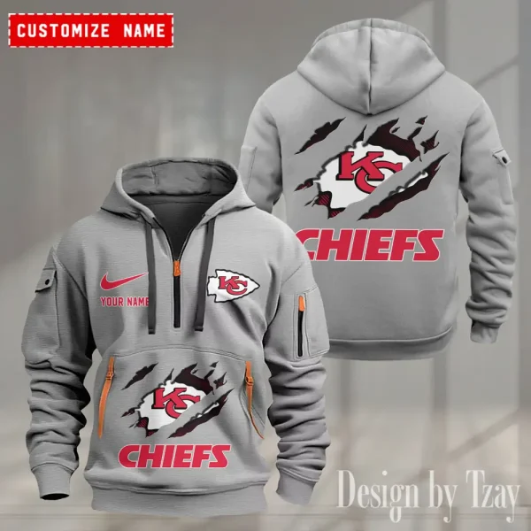 Kansas City Chiefs Heavy Fleece Pullover Hoodie AZHEAVYHD501 - Image 4