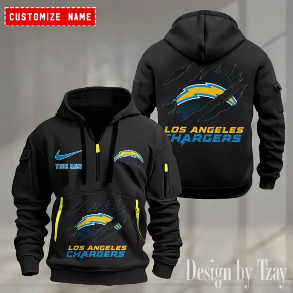 Los Angeles Chargers Heavy Fleece Pullover Hoodie AZHEAVYHD503 - Image 3