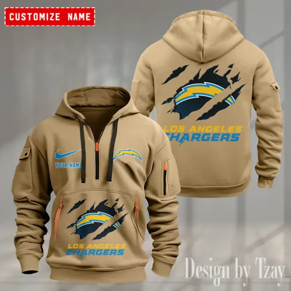 Los Angeles Chargers Heavy Fleece Pullover Hoodie AZHEAVYHD503 - Image 4