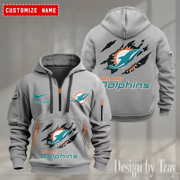 Miami Dolphins Heavy Fleece Pullover Hoodie AZHEAVYHD505 - Image 3