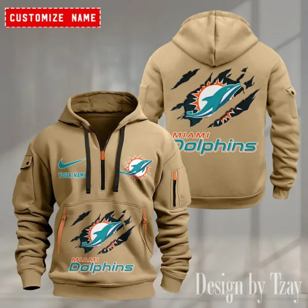 Miami Dolphins Heavy Fleece Pullover Hoodie AZHEAVYHD505 - Image 4