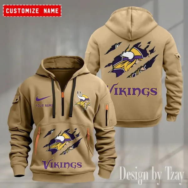 Minnesota Vikings Heavy Fleece Pullover Hoodie AZHEAVYHD506 - Image 2