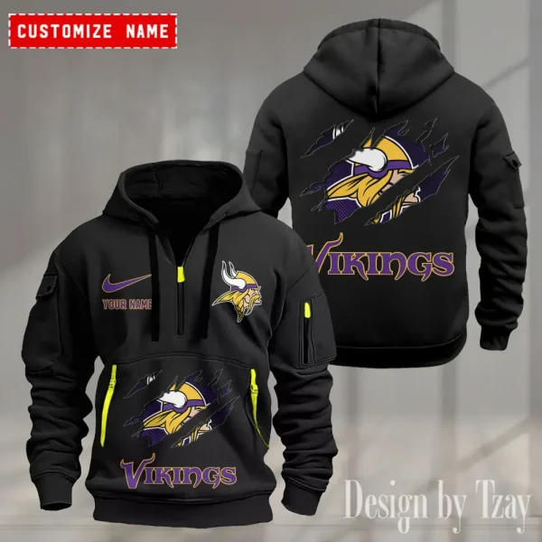Minnesota Vikings Heavy Fleece Pullover Hoodie AZHEAVYHD506 - Image 3