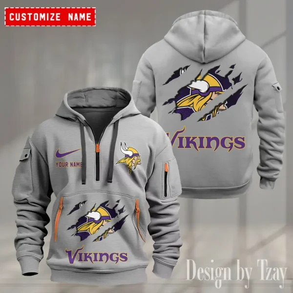 Minnesota Vikings Heavy Fleece Pullover Hoodie AZHEAVYHD506 - Image 4